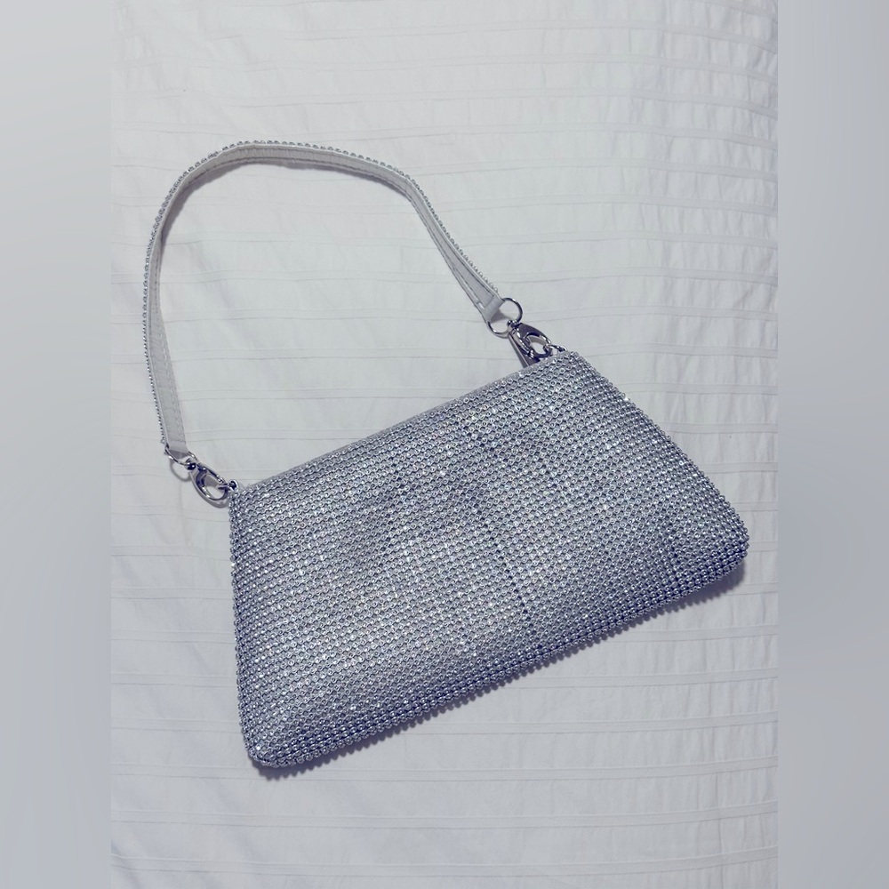 Silver Rhinestone Clutch Purse - Picture 4 of 10